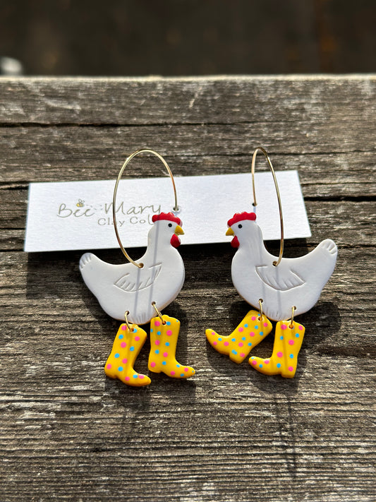 Chicken earrings (made to order)